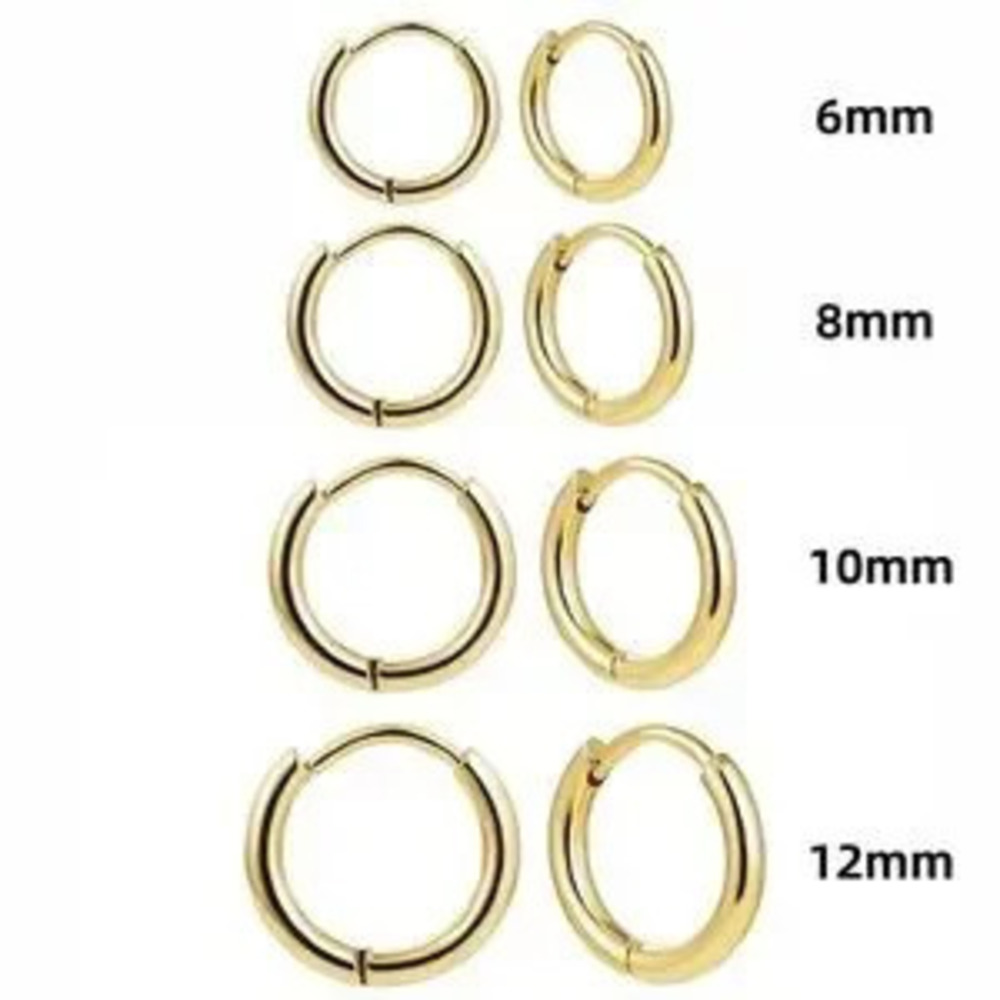 Gold Huggies Earrings Set